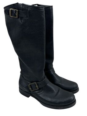 FRYE Boots Veronica Slouch Leather PullOn Tall Riding Black